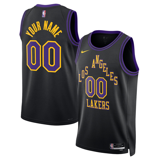 Men's Los Angeles Lakers Active Player Custom Black 2025/26 City Edition Stitched Basketball Jersey